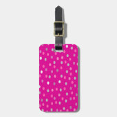 Étiquette À Bagage Pois magenta (Devant Vertical)
