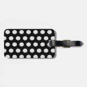 Étiquette À Bagage Pois noirs et blancs (Dos horizontal)