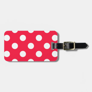 Étiquette À Bagage Pois rouge et blanc