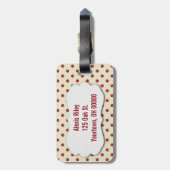 Étiquette À Bagage pois rouges audacieux (Dos Vertical)