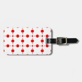 Étiquette À Bagage Pois rouges, Motif à points polka, points, pointil (Devant horizontal)