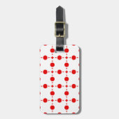 Étiquette À Bagage Pois rouges, Motif à points polka, points, pointil (Devant Vertical)