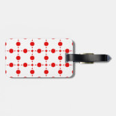 Étiquette À Bagage Pois rouges, Motif à points polka, points, pointil (Dos horizontal)