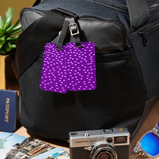 Étiquette À Bagage Pois violets (Recto & Verso)