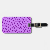 Étiquette À Bagage Pois violets de lavande (Devant horizontal)