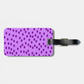 Étiquette À Bagage Pois violets de lavande (Dos horizontal)