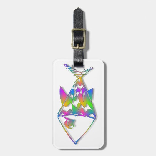 Étiquette À Bagage Poisson Abstrait (Devant Vertical)