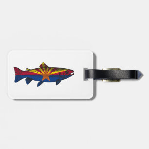 Étiquette À Bagage Poisson Arizona Drapeau truite