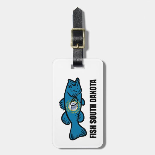 Étiquette À Bagage Poisson Dakota du Sud (Devant Vertical)