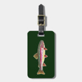 Étiquette À Bagage Poisson de truite arc-en-ciel, pêcheur (Devant Vertical)
