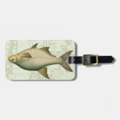 Étiquette À Bagage Poisson d'eau douce sur la carte (Devant horizontal)