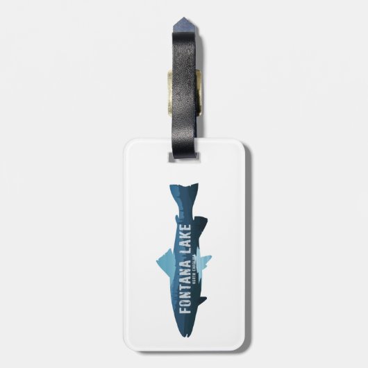 Étiquette À Bagage Poisson du lac Fontana en Caroline du Nord (Dos Vertical)