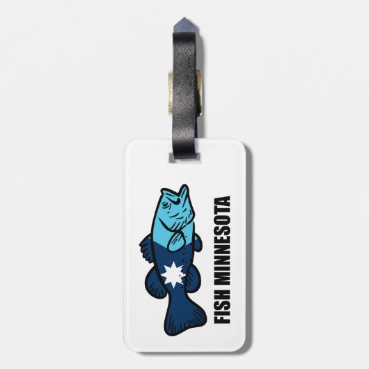 Étiquette À Bagage Poisson Minnesota (Dos Vertical)