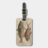Étiquette À Bagage Poisson Perche rouge Art pêcheur (Devant Vertical)