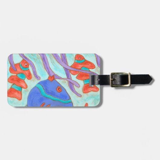 Étiquette À Bagage Poisson Pop (Devant horizontal)