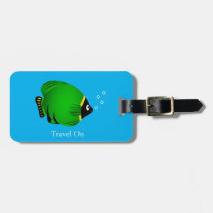 Étiquette À Bagage Poisson Vert avec Texte Personnalisé
