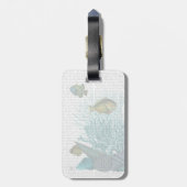 Étiquette À Bagage Poissons Bleus Coques et Coraux (Dos Vertical)
