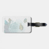 Étiquette À Bagage Poissons Bleus Coques et Coraux (Dos horizontal)