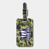 Étiquette À Bagage "Poissons bleus sur" le logo de pêche sur le (Devant Vertical)