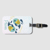 Étiquette À Bagage Poissons de Poissons modernes Zodiac (Devant Horizontal)