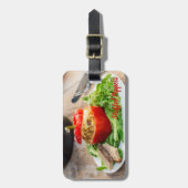 Étiquette À Bagage Poivrons farcis au four avec sauce à la viande et (Devant Vertical)