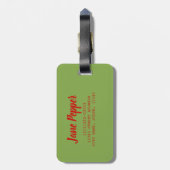 Étiquette À Bagage Poivrons farcis au four avec sauce à la viande et (Dos Vertical)