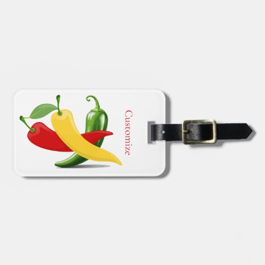 Étiquette À Bagage Poivrons verts rouges chili Thunder_Cove (Devant horizontal)