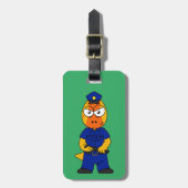 Étiquette À Bagage Police de Pachycéphalosaure. (Devant Vertical)