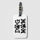 Étiquette À Bagage Polka Dot DOG MOM Pawprints (Devant Vertical)