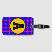 Étiquette À Bagage Polka Dots blue (Devant Horizontal)