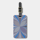 Étiquette À Bagage Polka gris cendré bleu Pointe Texture Art Imprimer (Devant Vertical)