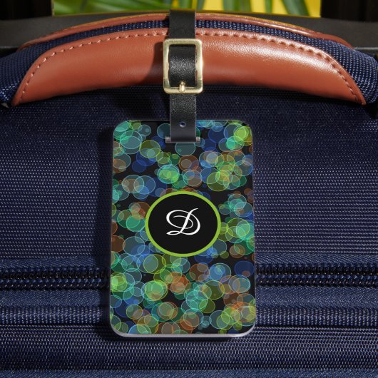 Étiquette À Bagage polka noire élégante moderne simple coloré (Insitu Rectoal 2)