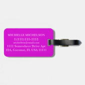 Étiquette À Bagage Polka rose Monogramme (Dos horizontal)