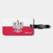 Étiquette À Bagage Pologne Balises de bagage, drapeau patriotique pol (Dos horizontal)
