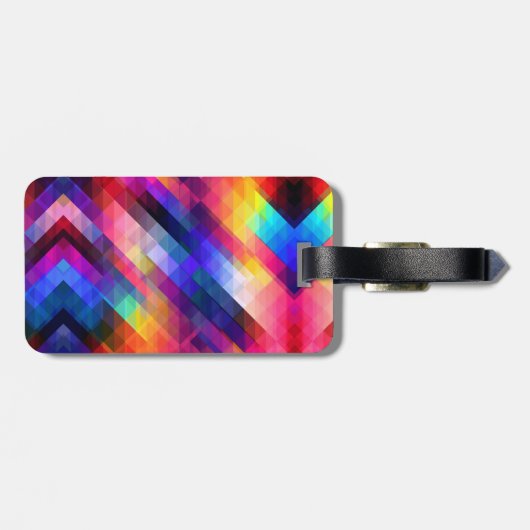 Étiquette À Bagage Polygon abstract couleur pattern (Dos horizontal)