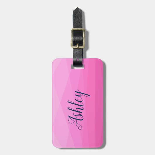 Étiquette À Bagage Polygone rose (Devant Vertical)