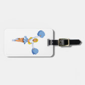 Étiquette À Bagage Pom-pom girl Avec Pom Pom Bleu (Devant horizontal)