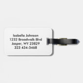 Étiquette À Bagage Pom-pom girl en or, blanc et bleu (Dos horizontal)