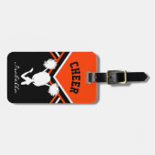 Étiquette À Bagage Pom-pom girl en Orange (Devant horizontal)