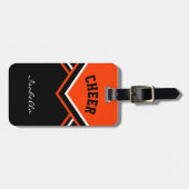 Étiquette À Bagage Pom-pom girl en orange (Devant horizontal)