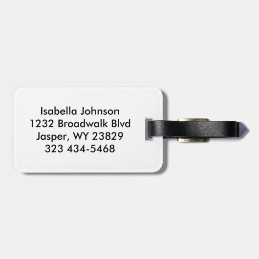 Étiquette À Bagage Pom-pom girl en rose, blanc et noir (Dos horizontal)