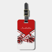 Étiquette À Bagage Pom-pom girl en rouge et blanc (Devant Vertical)