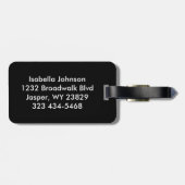 Étiquette À Bagage Pom-pom girl en vert foncé, noir et blanc (Dos horizontal)