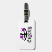 Étiquette À Bagage Pom-pom girl pourpre (Devant Vertical)