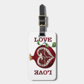Étiquette À Bagage Pomegranate Heart LOVE Valentine (Devant Vertical)