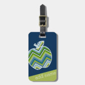 Étiquette À Bagage Pomme enseignant personnalisée avec Motif Chevron  (Devant Vertical)