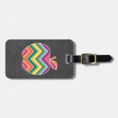 Étiquette À Bagage Pomme enseignant personnalisée avec Motif Chevron (Devant horizontal)