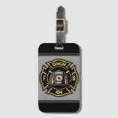 Étiquette À Bagage Pompier AJOUTER LE NOM L'équipe de Secourt du serv (Devant Vertical)