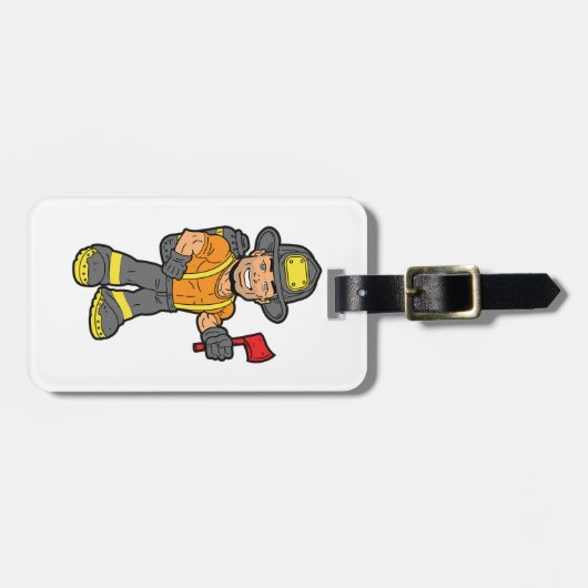 Étiquette À Bagage Pompier Avec Un Axe (Devant horizontal)