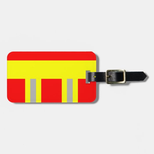 Étiquette À Bagage Pompier Symbole de l'uniforme rouge (Devant horizontal)